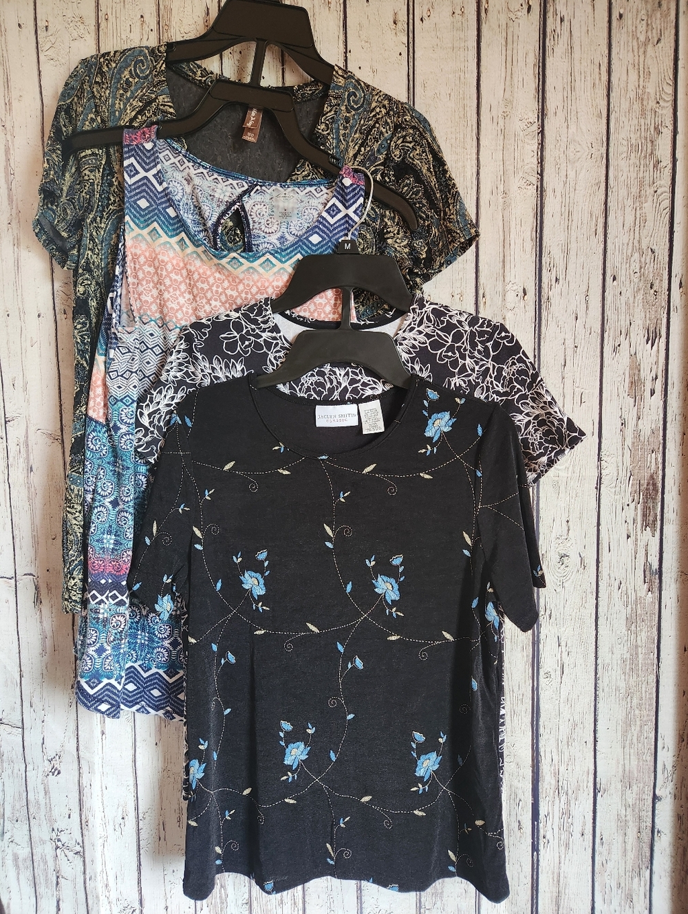 4pc Top Bundle Medium Small Mixed Brands Floral Paisley Boho Slinky Mesh